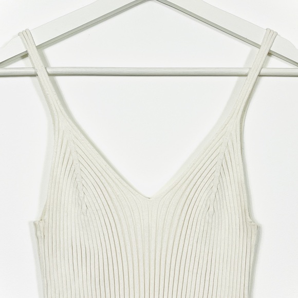 H&M Cream Spaghetti Strap Ribbed Sweater Tank Top - Picture 3 of 5